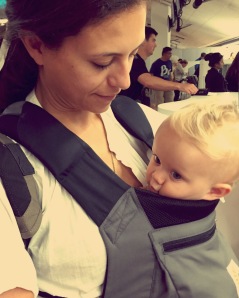 ergobaby, baby carrier, airport, baby travel, flying with a baby